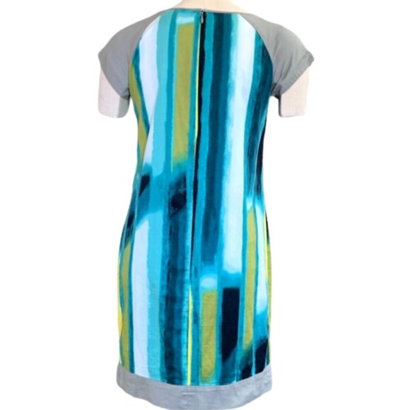 Kenneth Cole Colorful Abstract Print Mixed Media T-Shirt Dress Sz XS #303J - Picture 4 of 8